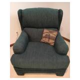 Blue Oversized Upholstered Chair w/Golf Pillow