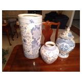 Oriental Ginger Jar, Umbrella Stand, & Jar