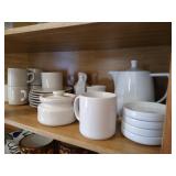 Asst White Dishes incl Tea Cups, Saucers & More