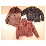 Group of 3 Mens Leather Jackets