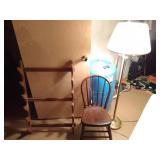 Gun Rack, Chair, & Lamp