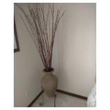 Pottery Urn on Iron Basew/Pussy Willows