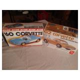 Pair  Vintage 1/25 Scale Model Corvettes 60s