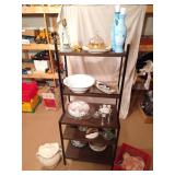Shelf with Contents, Plates, Lamp & More