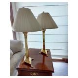 Pair Brass Lamps