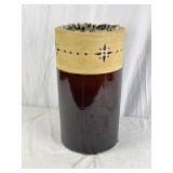 Umbrella Stand/Crock, W/leopard Print Lining.