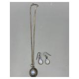 925 Ear Rings, Pendant, & Chain