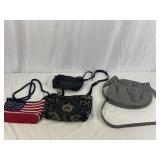 4 Purses & 1 Reusable Shopping Bag