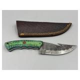 Fixed Blade Damascus Hunting Knife W/Sheath