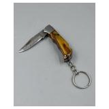 Keychain Damascus Folding Pocket Knife.