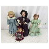 4 Porcelain Dolls
