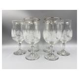 6 Arby's Libbey 'White Winter Scene' Tulip Goblets