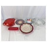 Corning Ware 1.5qt Dish, Stoneware Pie Pan,