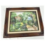Ornate Wood Framed Oil Painting 21.5in x17.5in