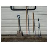 Shovel, Garden Rake, Weed Puller, & Squeegee