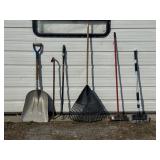 Grain Shovel, Pry-Bar, Rakes, Broom, Car Scrubber