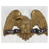 Gold Bald Eagle Wall Plaque. 16In W, 12In T