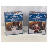 4ft Inflatable Santa & Inflatable Snowman
