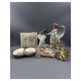 Angel Figurines & Plate