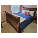 Antique Slay Bed with Mattress