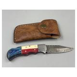 DAMASCUS FOLDING KNIVES BONE & WOOD HANDLE &