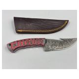 Fixed Blade Damascus Hunting Knife W/Sheath