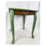 Green Side Table 20 1/2In T, 18In W, And 21In D
