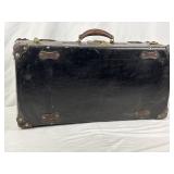 Black Leather Suitcase/Luggage Case.