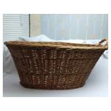Wicker Laundry Basket, Missing 1 Handle