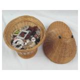 Sewing Basket with Buttons
