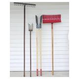 Post Hole Digger, Rakes, Shovel