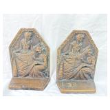 Cast Iron Bookends with Betsy Ross