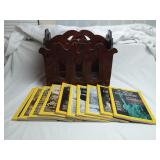 Magazine Rack w 70's & 80s National Geographics