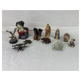 Figurines, Dog, Bears, Eagle, Turtle, Frog, Bird.
