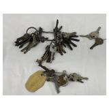 Collection Of Keys On Rings.