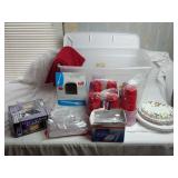 Tote w Plastic Cutlery, Plastic Cups, Paper