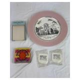Walkerton IN Items, Plate, Note Pad, & Coasters.