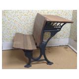 Columbia Childs School Desk w Cast Iron Legs