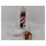 Milk Glass Shaving Mugs, Soap Dish, Brushes,