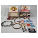 Thread, Thimbles, Embroidery Hoops, Pin C
