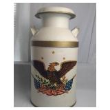 Painted Milk Can w Patriotic Decal