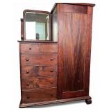 Wood Chifferrobe. 47In Wide, 66In Tall, 21In Deep