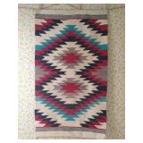 Handwoven Wool Navajo Rug  Eye Dazzler 46' x 26'