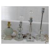 Glass Dresser Lamps