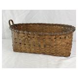 Primitive Antique Wood Splint Gathering Basket.