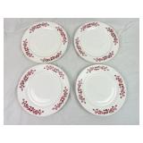 Hazel Atlas Ovide Platonite Red Flower Plate Set