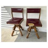 Adjustable Hight Oak Chairs From Plymouth Library
