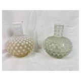 Pair of Fenton Hobnail Opalescent Bud Vases