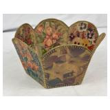 Hand Crafted Basket Made From Greeting Cards.