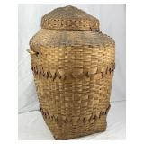 Native American Splint Ash Lidded Storage Basket.